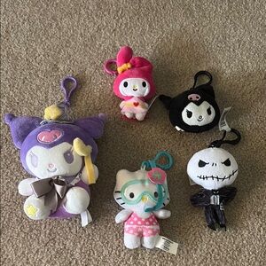 NEW LISTING ✨ Assorted (mostly Sanrio) Plush Keychains